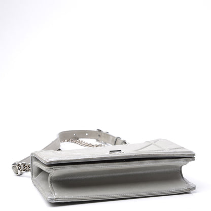 Christian Dior Metallic Patent Micro-Cannage Small Diorama Flap Bag Silver 3 of 10