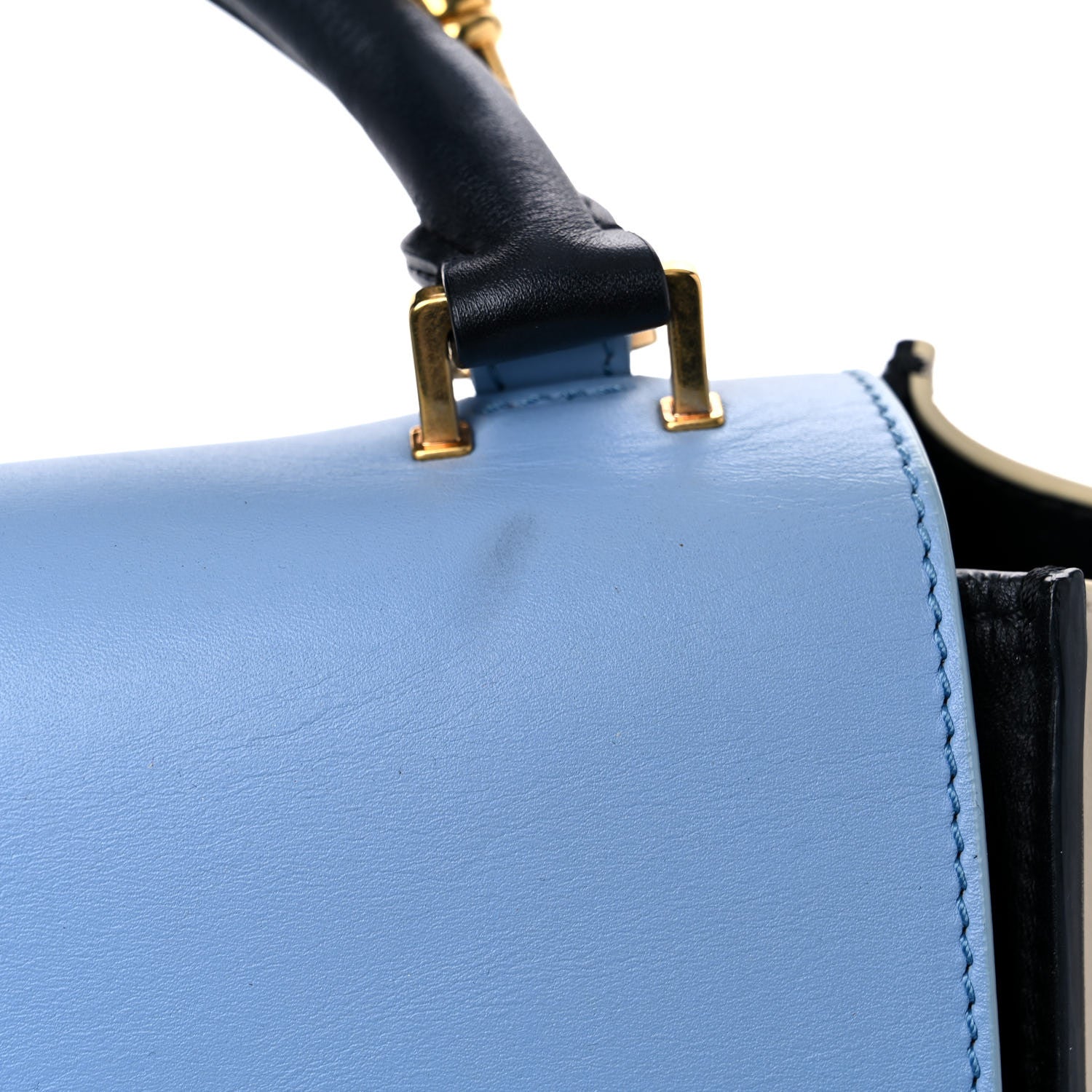 Celine Smooth Calfskin Medium Tri-Color Trapeze Blue Lavender 18 of 20
