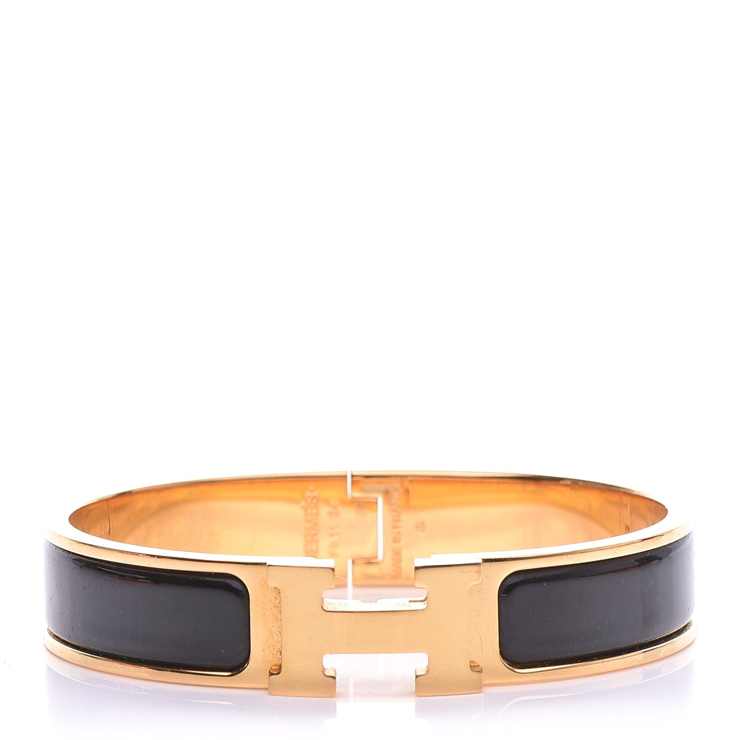 Hermes Enamel Narrow Clic Clac H Bracelet PM Black 1 of 7