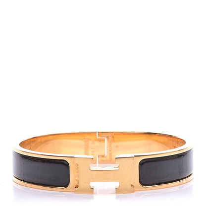 Hermes Enamel Narrow Clic Clac H Bracelet PM Black 1 of 7