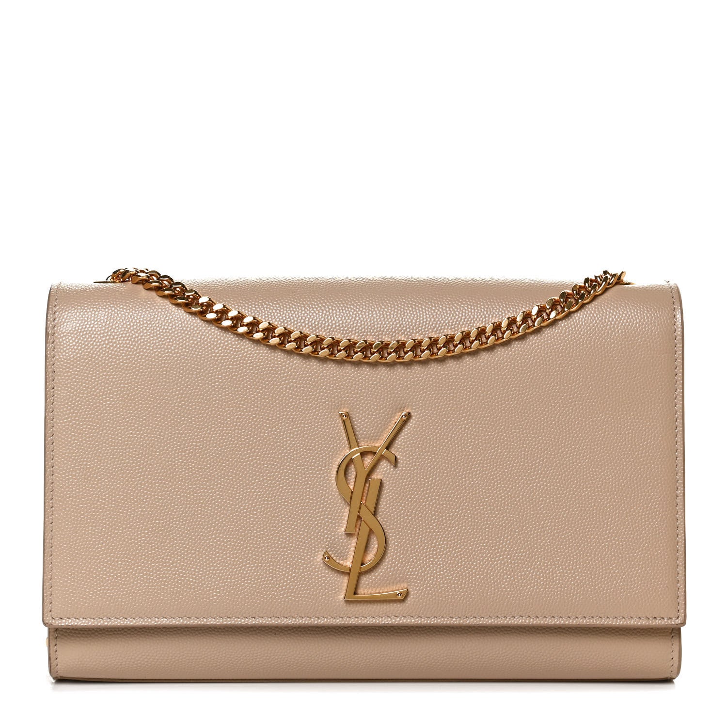 Saint Laurent Grain De Poudre Medium Monogram Kate Satchel Nude Powder 1 of 12
