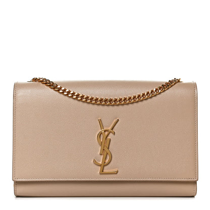 Saint Laurent Grain De Poudre Medium Monogram Kate Satchel Nude Powder 1 of 12