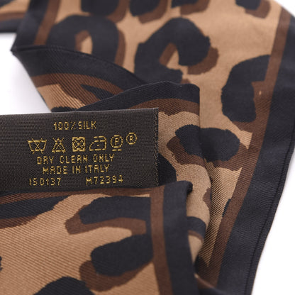 Louis Vuitton Silk Leopard Bandeau Scarf Marron 3 of 4