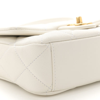Chanel Caviar Quilted Small Twist Your Buttons Flap White 9 of 11