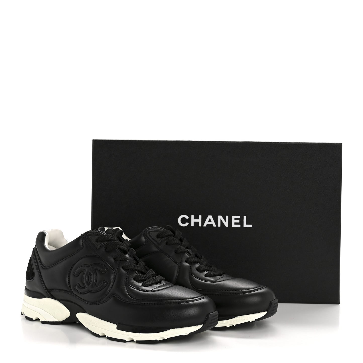 Calfskin CC Sneakers 38 Black