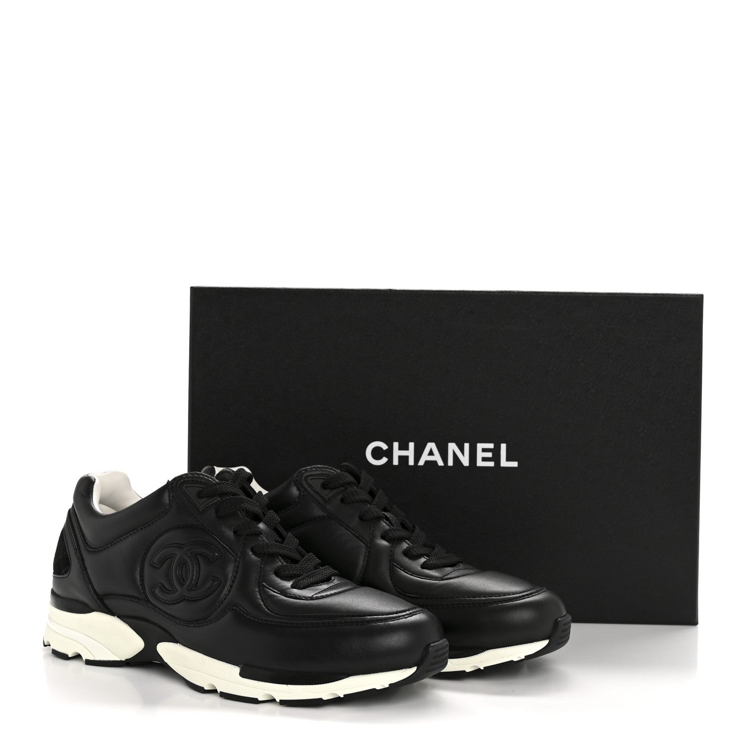 Chanel Calfskin CC Sneakers 38 Black 11 of 11