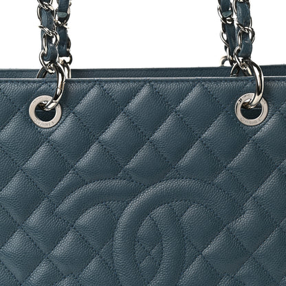 Chanel Caviar Quilted Grand Shopping Tote GST Blue 7 of 10