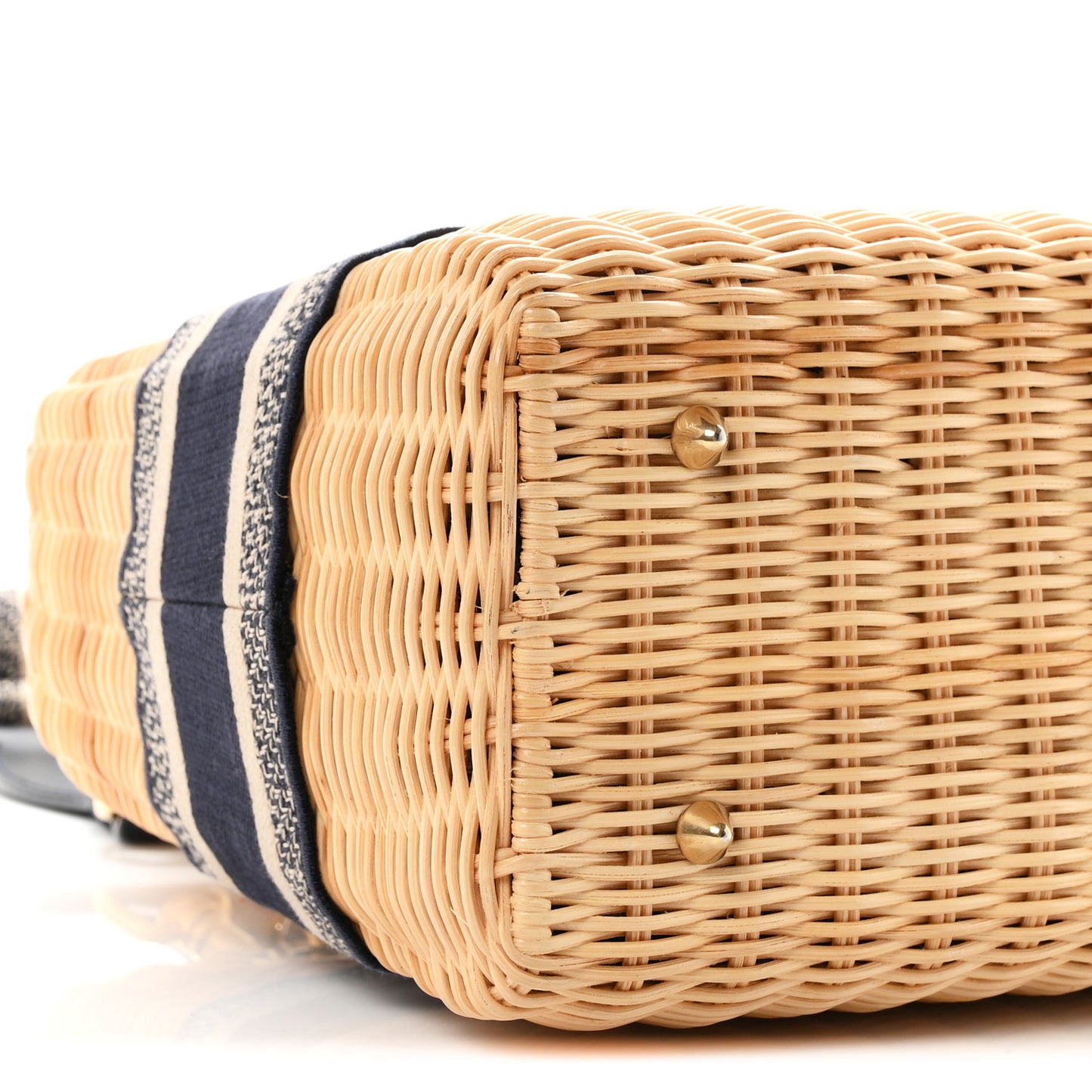 Wicker Oblique Medium Lady Dior Bag Blue