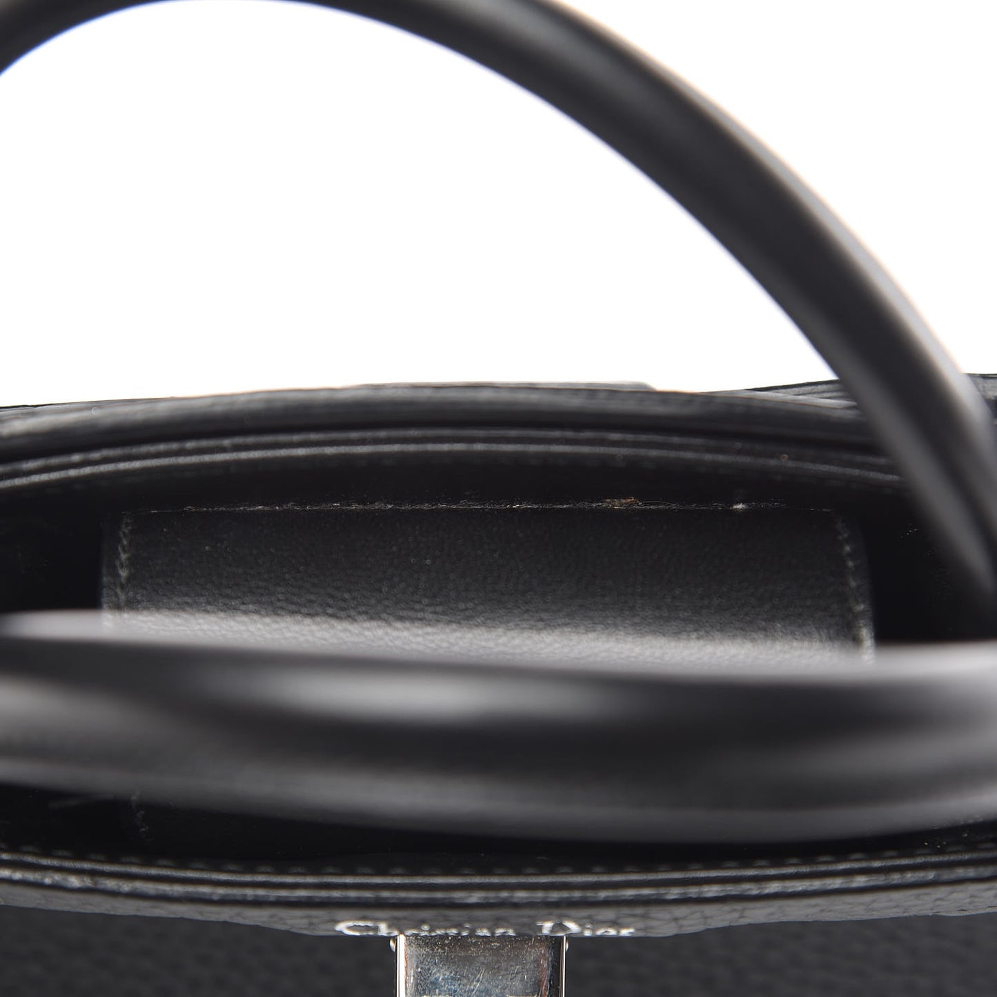 Grained Calfskin Mini Diorever Flap Black