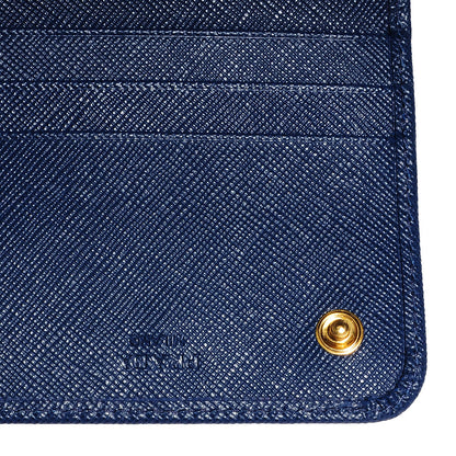 Prada Saffiano Metal Continental Flap Wallet Bleuette 7 of 10
