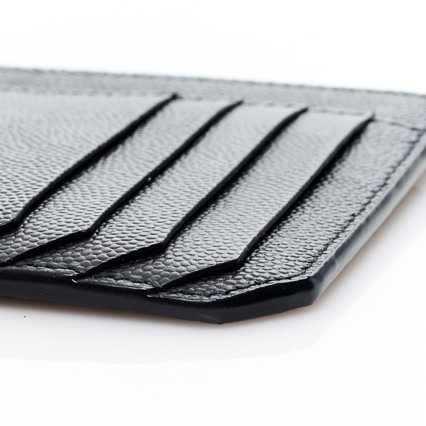 Calfskin 5 Fragments Card Holder Black