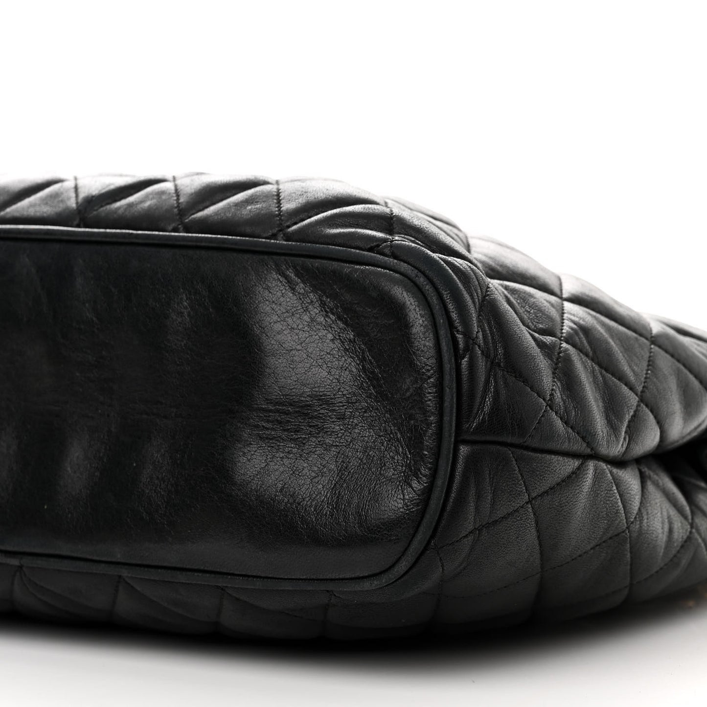 Lambskin Quilted Shoulder Bag Black