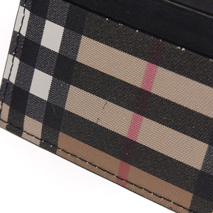 Burberry Smooth Calfskin Vintage Check Sandon Card Case Black 7 of 7