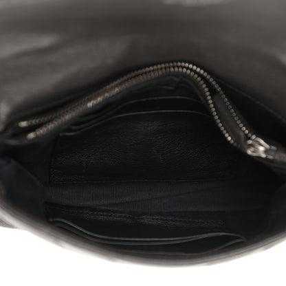 Saint Laurent Sheepskin Matelasse Chevron Monogram College Chain Wallet Coal 5 of 13