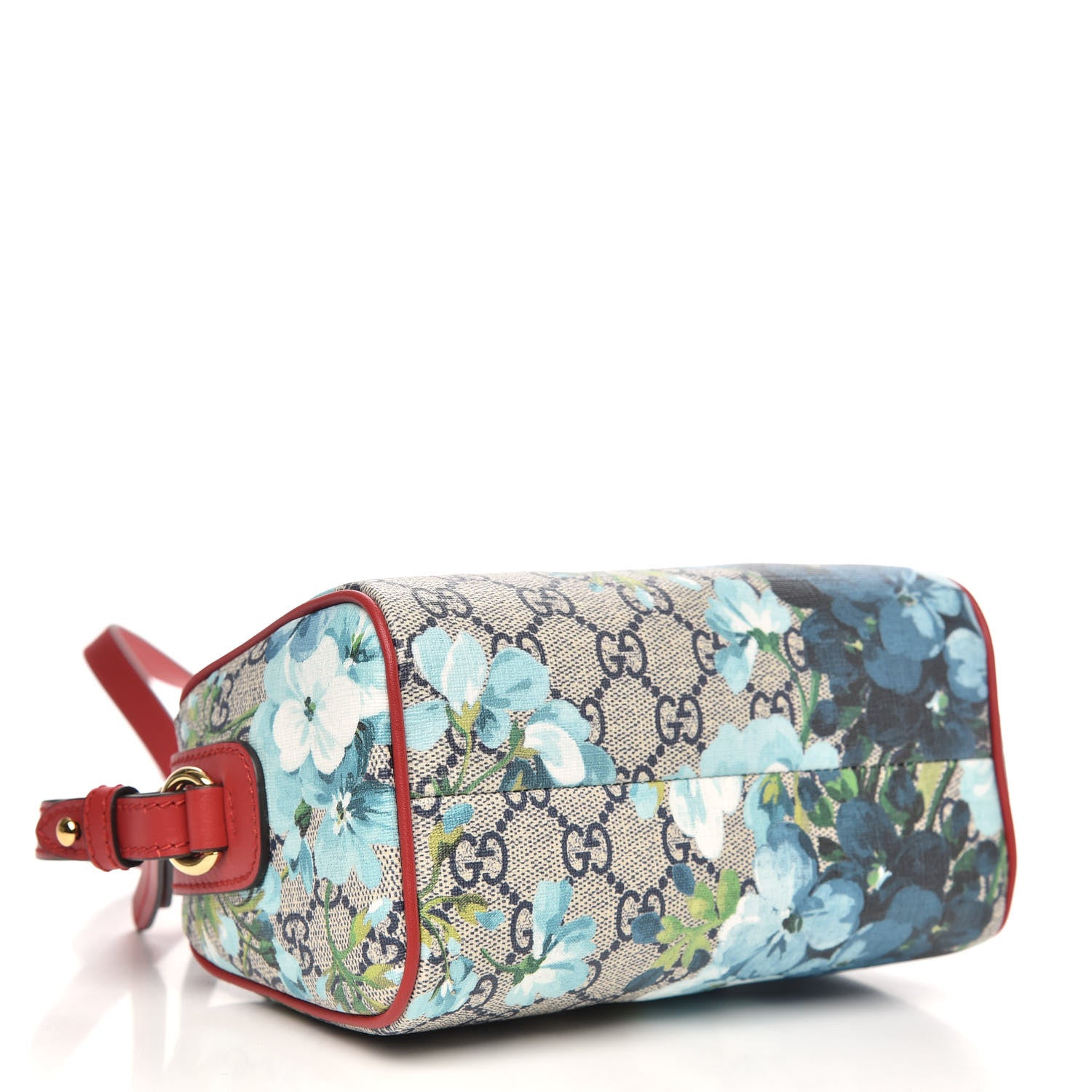 Gucci GG Supreme Monogram Blooms Mini Boston Navy Blue Hibiscus 4 of 9