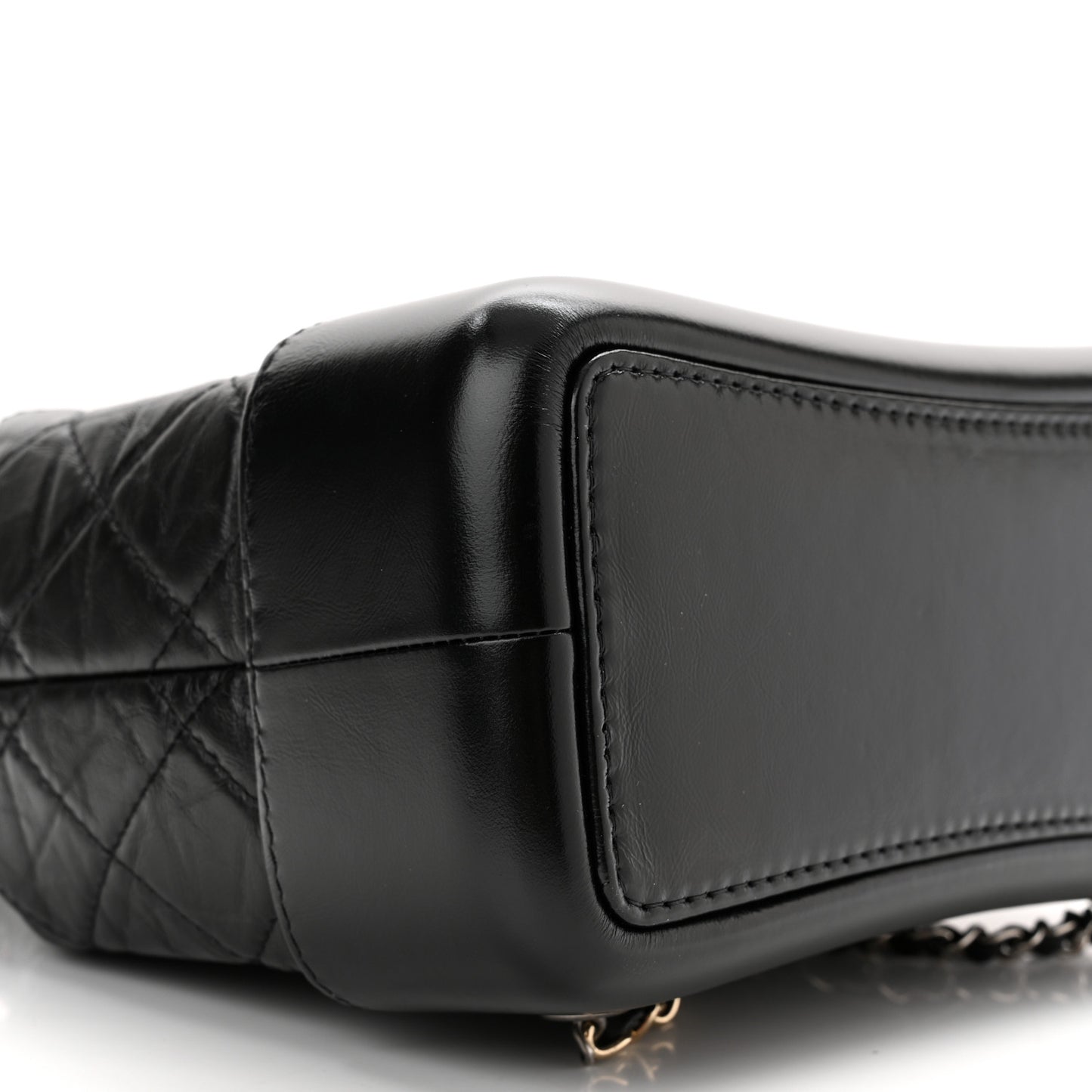 Aged Calfskin Quilted Small Gabrielle Backpack Black