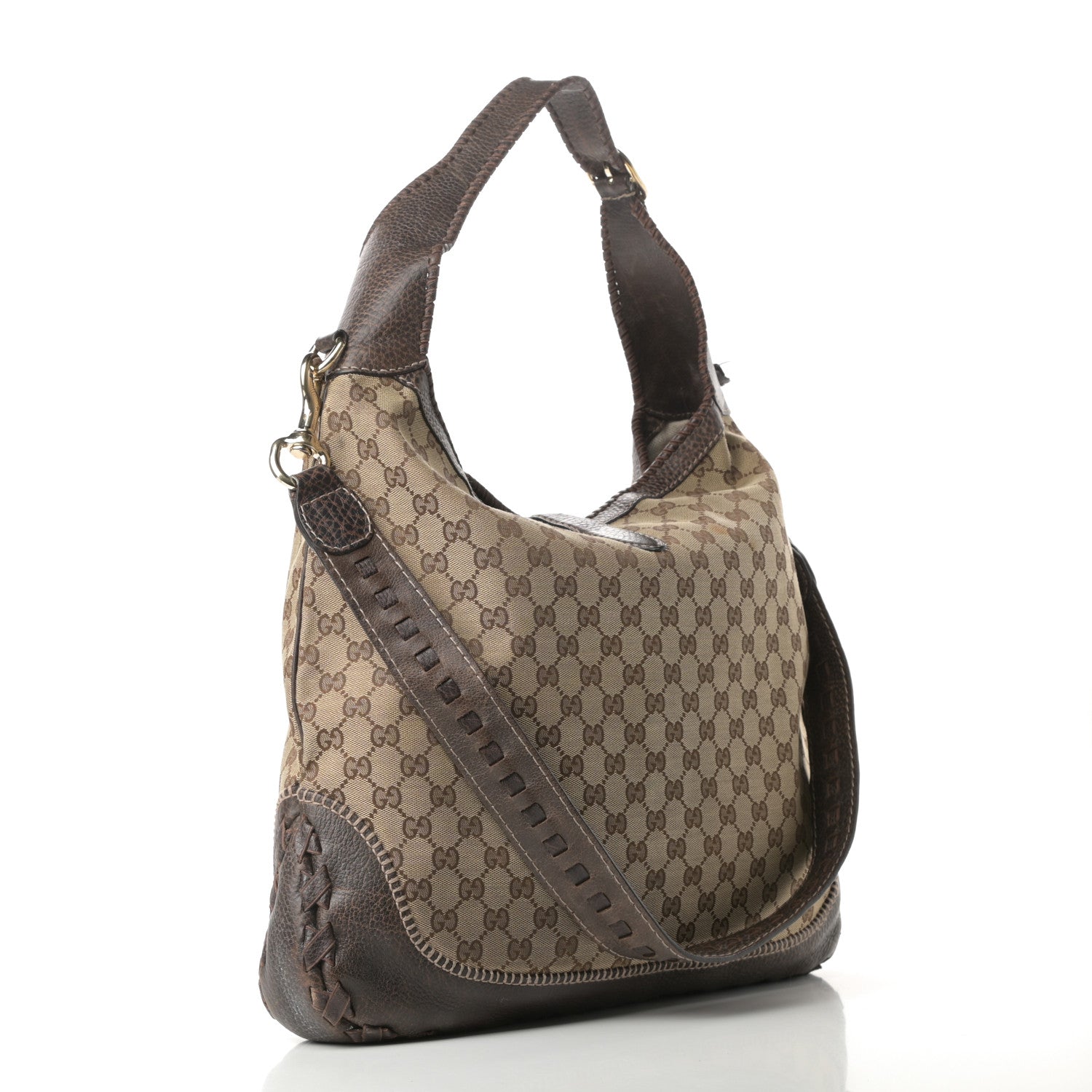 Gucci Monogram Large New Jackie Shoulder Bag Dark Brown 3 of 14