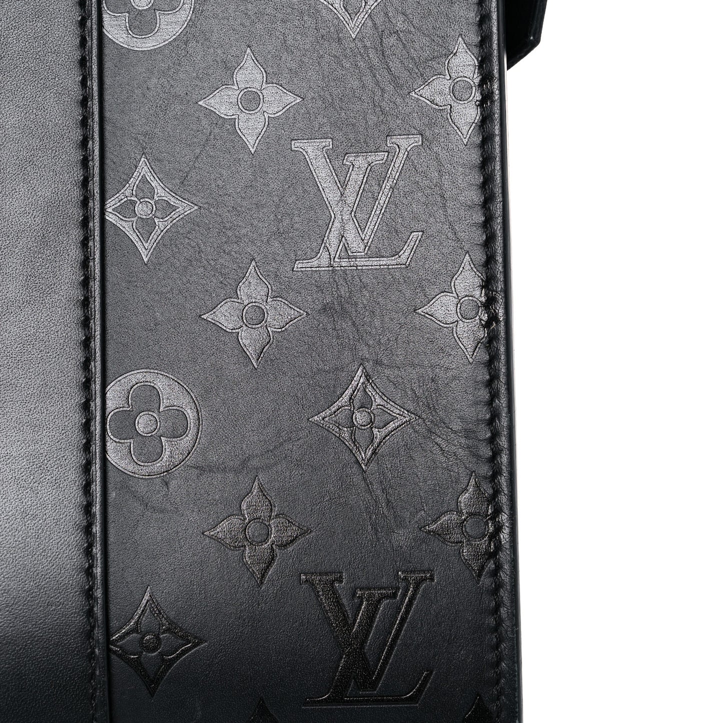 Monogram Cuir Plume Very Tote MM Black
