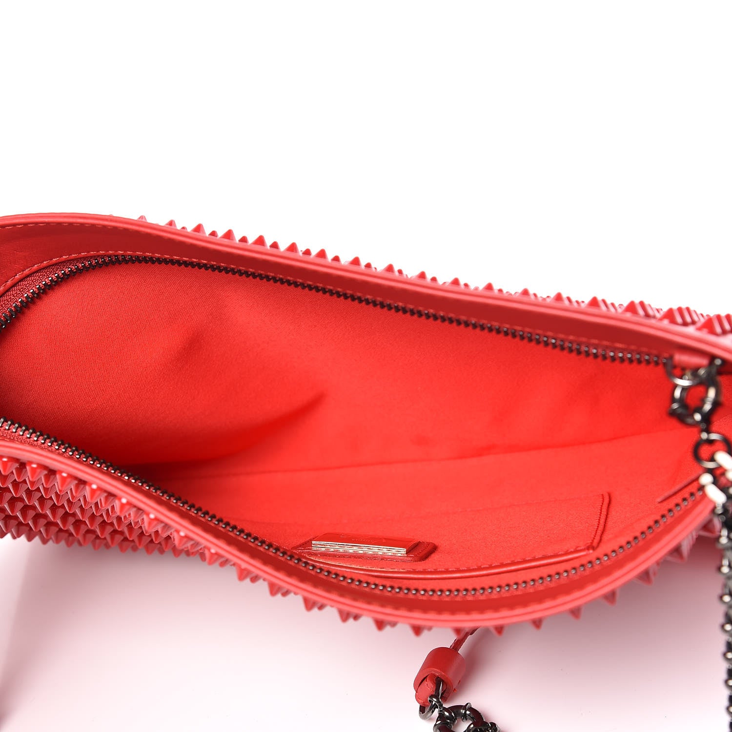 Christian Louboutin Calfskin Spikes Loubiposh Chain Clutch Oeillet 7 of 11
