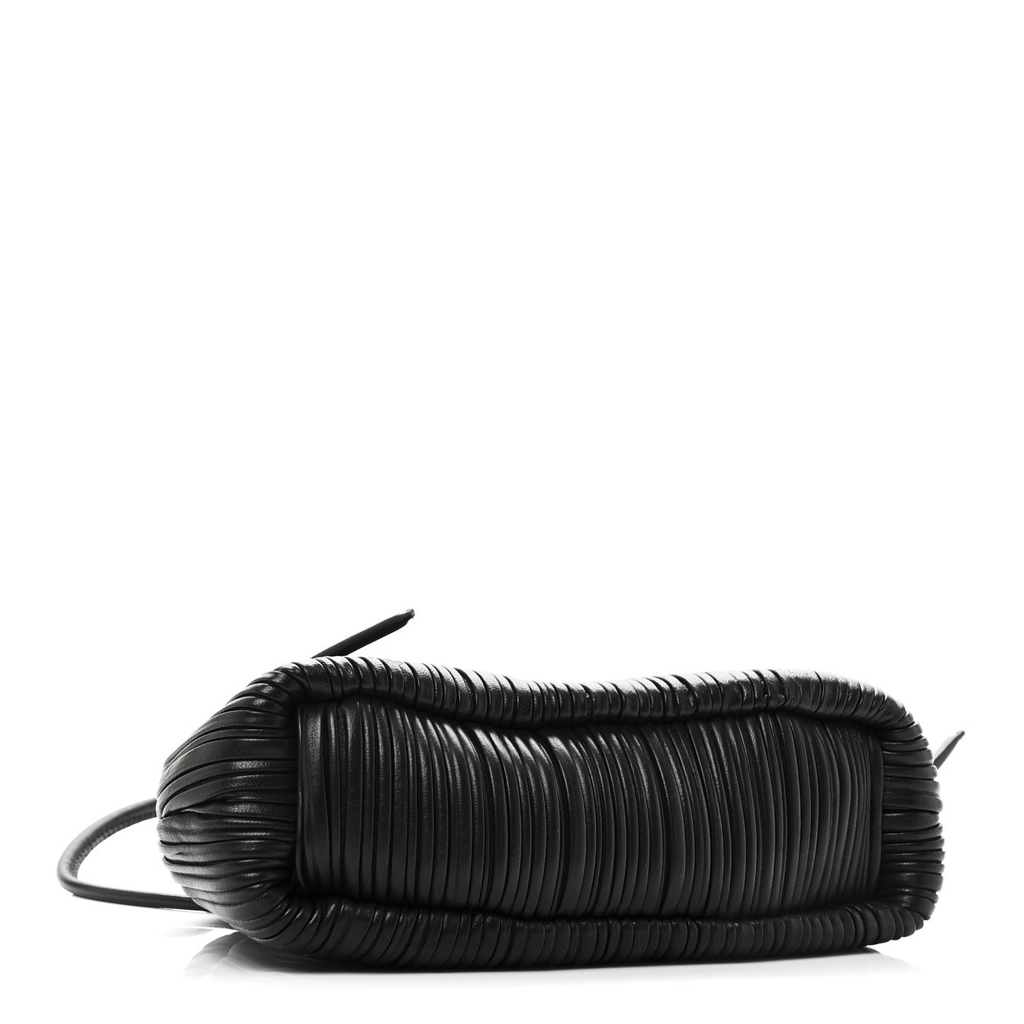 Lambskin Pleated Baci Bag  Black
