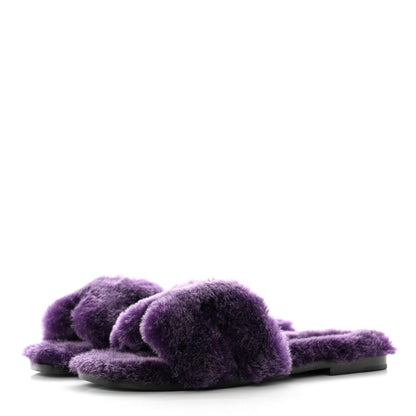 Hermes Woolskin Oran Sandals 36.5 Violet Fonce 3 of 9