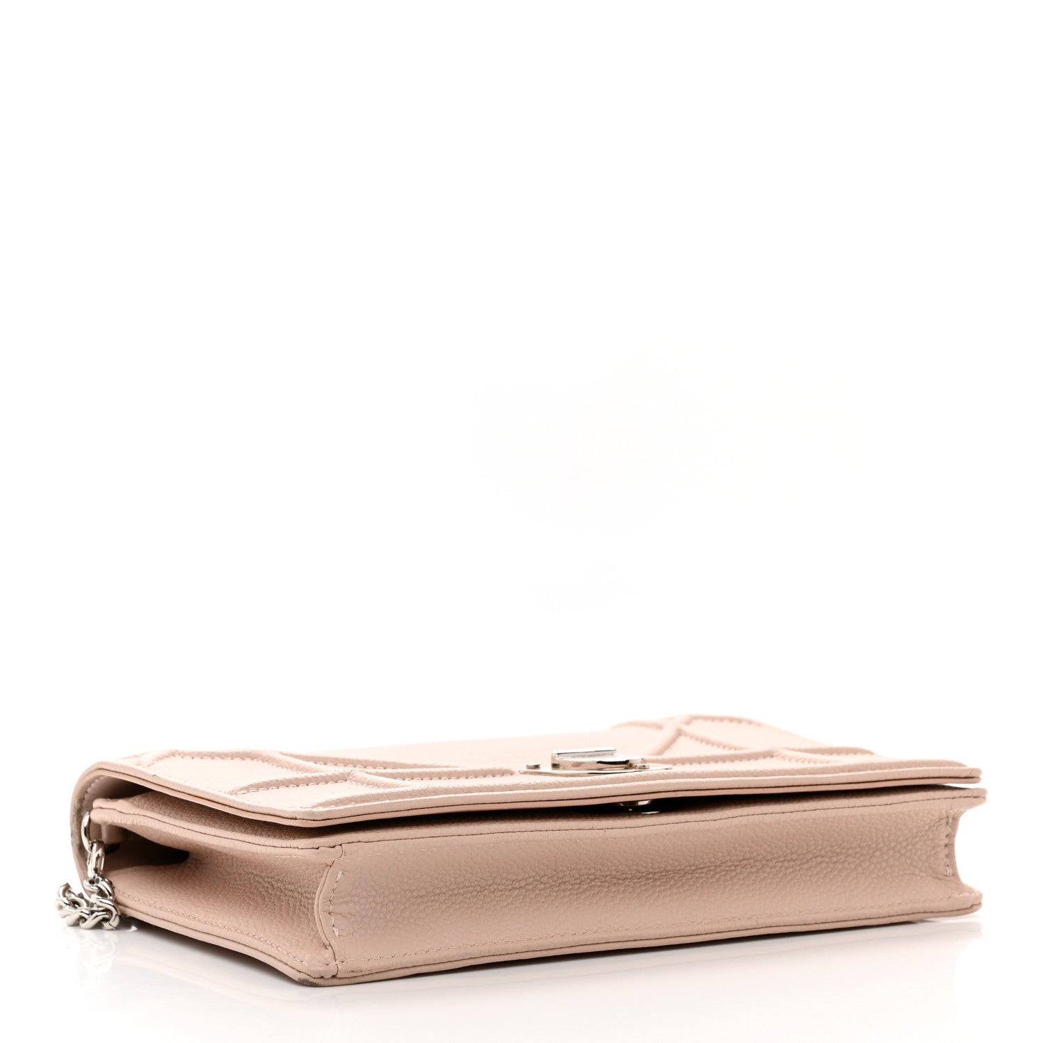 Christian Dior Grained Calfskin Diorama Wallet on Chain Pouch Nude 4 of 10
