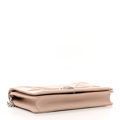 Christian Dior Grained Calfskin Diorama Wallet on Chain Pouch Nude 4 of 10