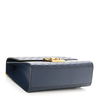 Gucci Guccissima Medium Padlock Shoulder Bag Blue Agata 4 of 8