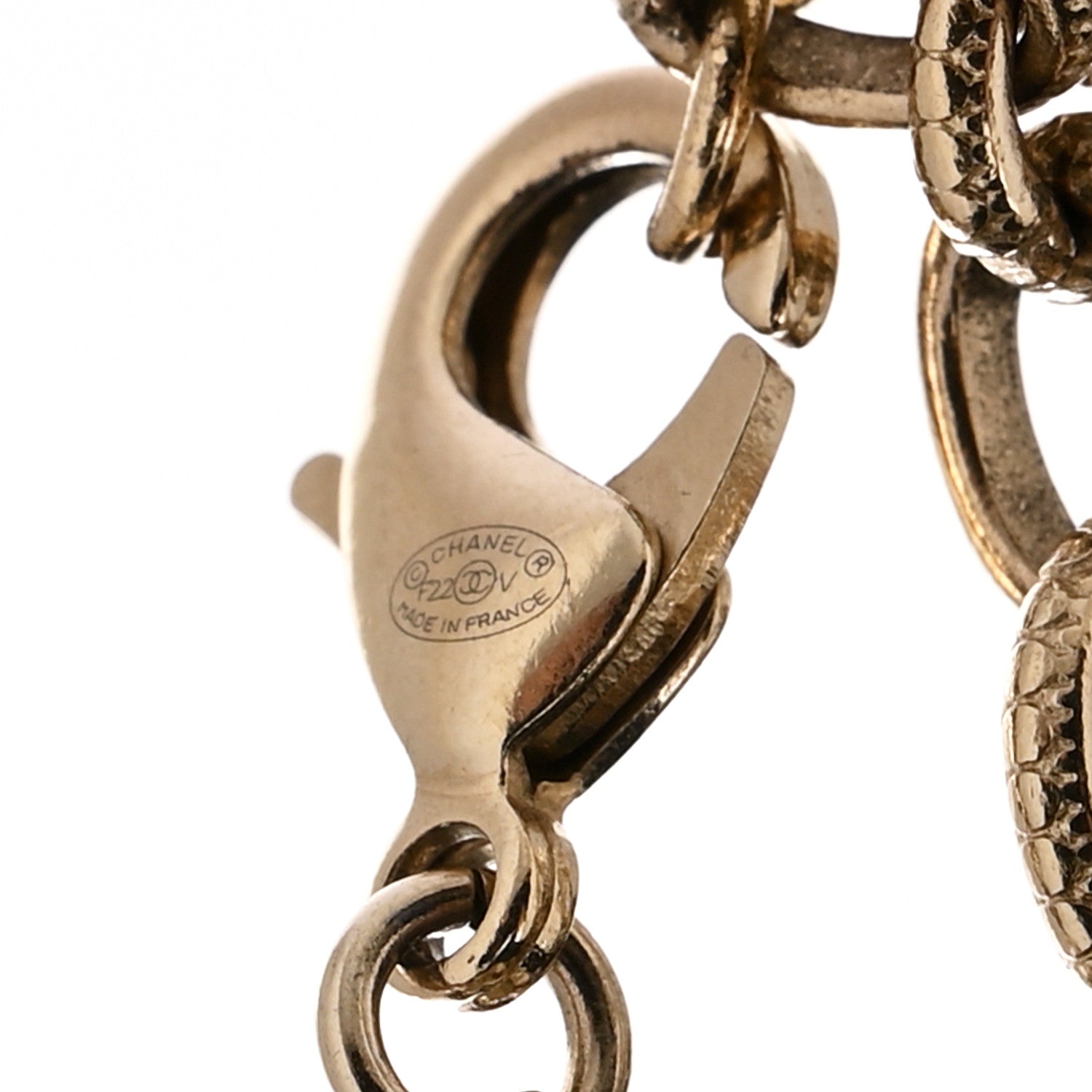 Chanel Graduated Pearl Crystal CC Bracelet Gold 4 of 4