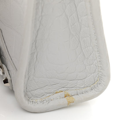 Balenciaga Matte Supple Lambskin Crocodile Embossed Classic Silver Hardware Nano City White 11 of 11