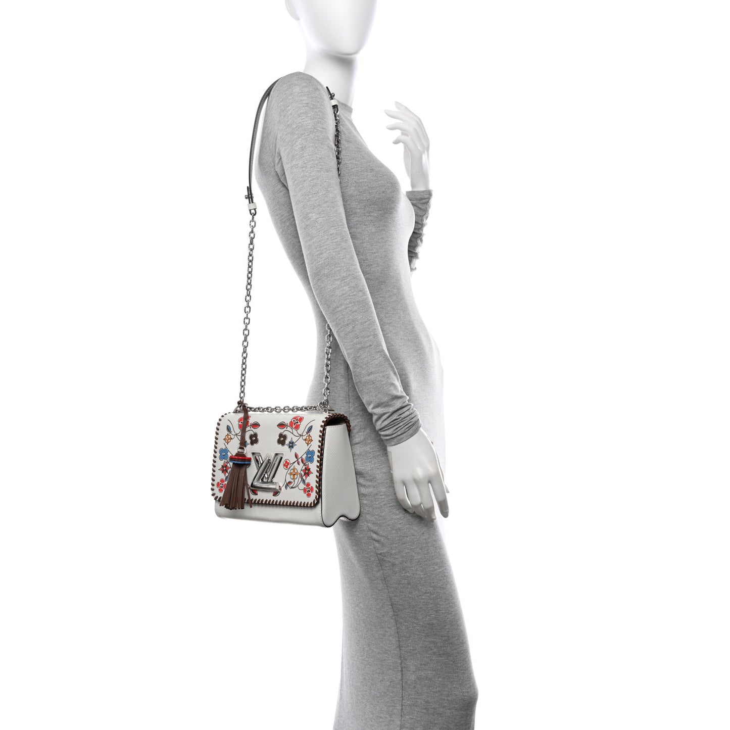 Epi Flower Twist Shoulder Bag MM White