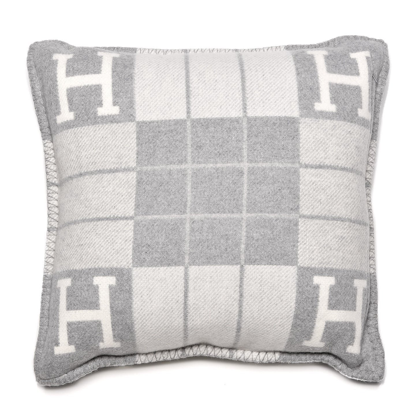 Wool Cashmere Avalon III Pillow PM Ecru Gris Clair