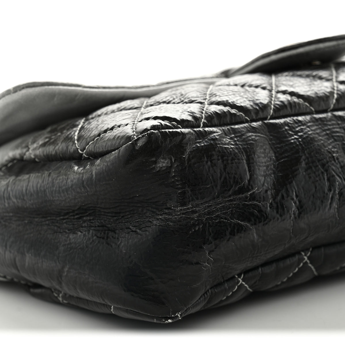 Vinyl Quilted Jumbo Melrose Degrade Flap Black