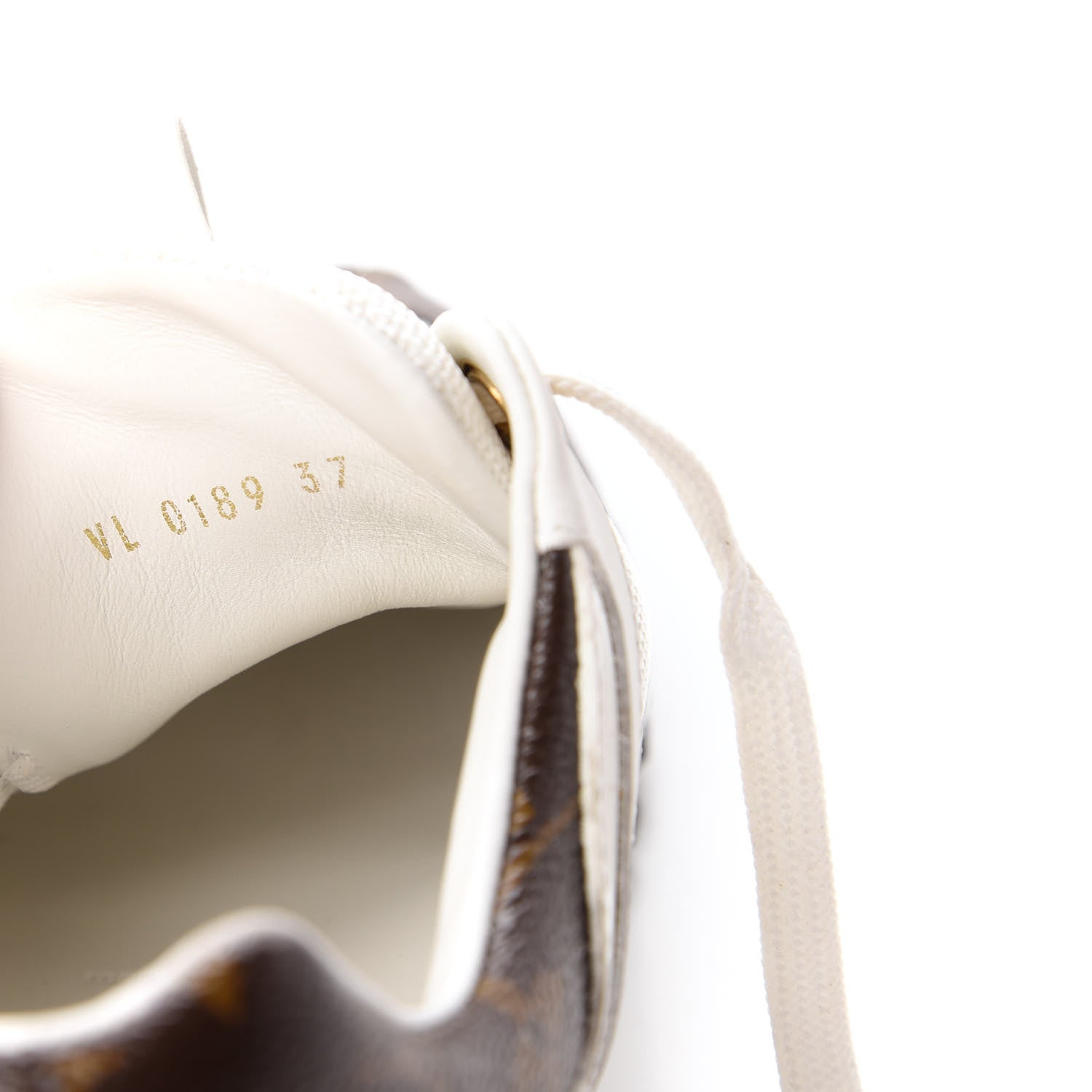 Louis Vuitton Suede Monogram Run Away Sneakers 37 White 8 of 10