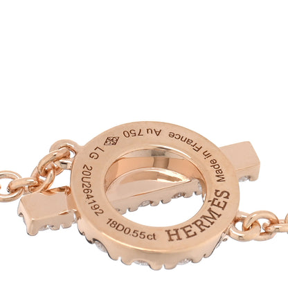 Hermes 18K Rose Gold Diamond Finesse Bracelet LG 3 of 3