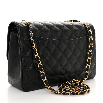 Chanel Caviar Quilted Jumbo Double Flap Black 3 of 12