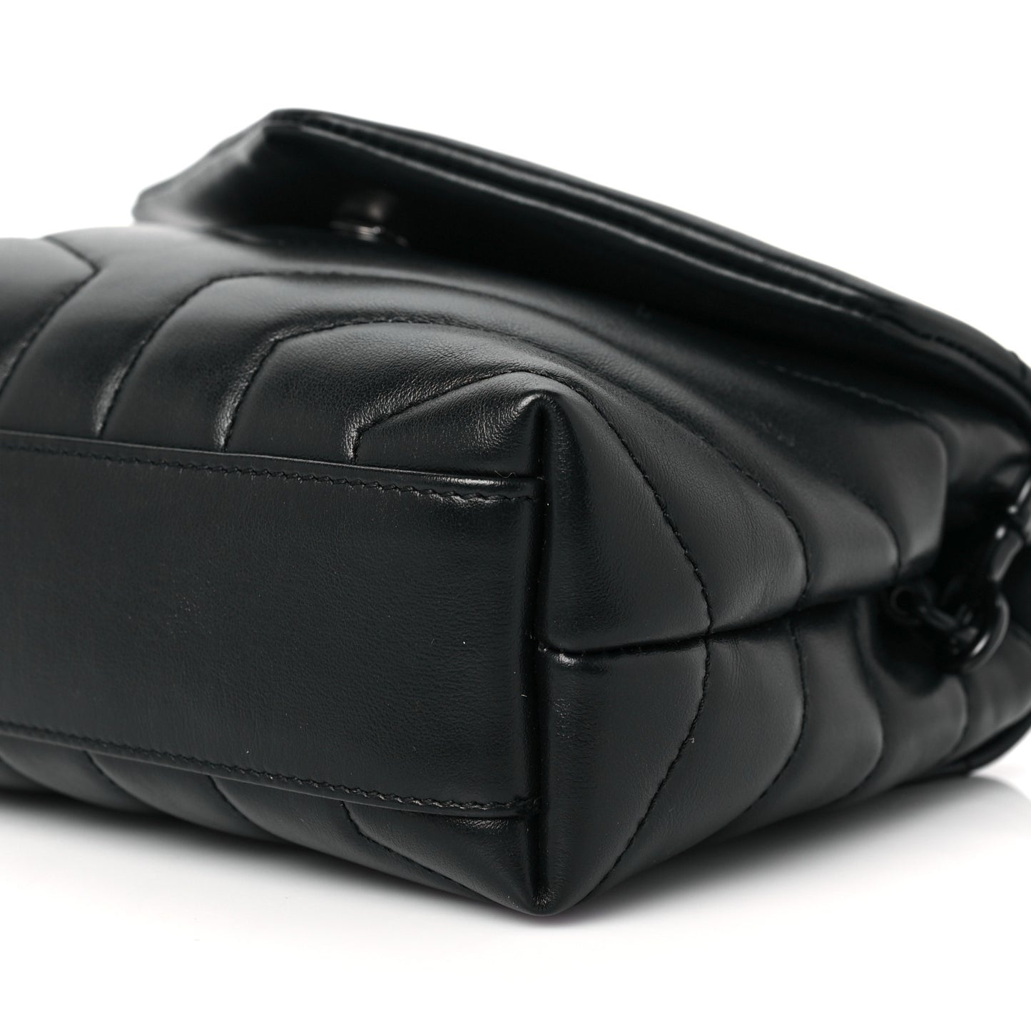 Calfskin Y Quilted Monogram Toy Loulou Crossbody Bag Black