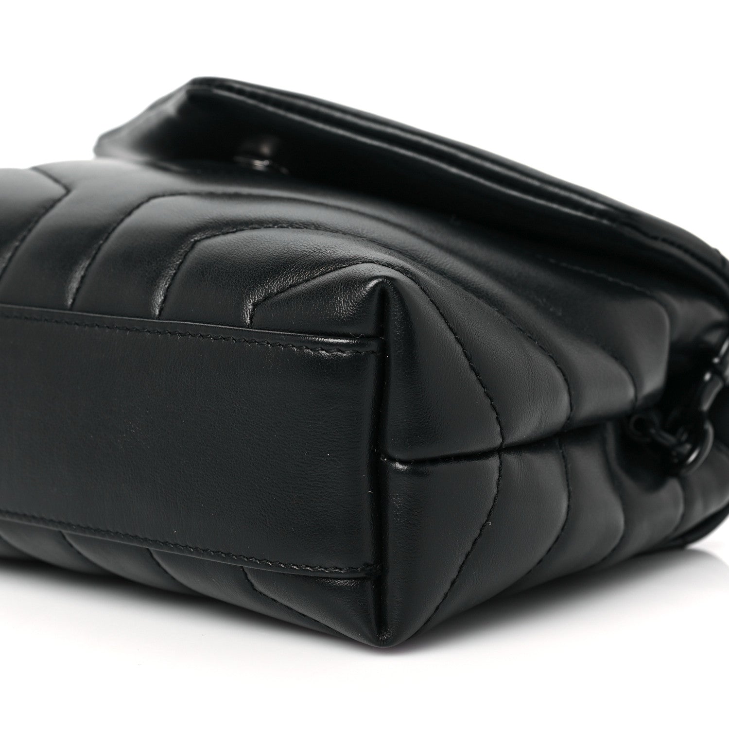 Saint Laurent Calfskin Y Quilted Monogram Toy Loulou Crossbody Bag Black 8 of 8