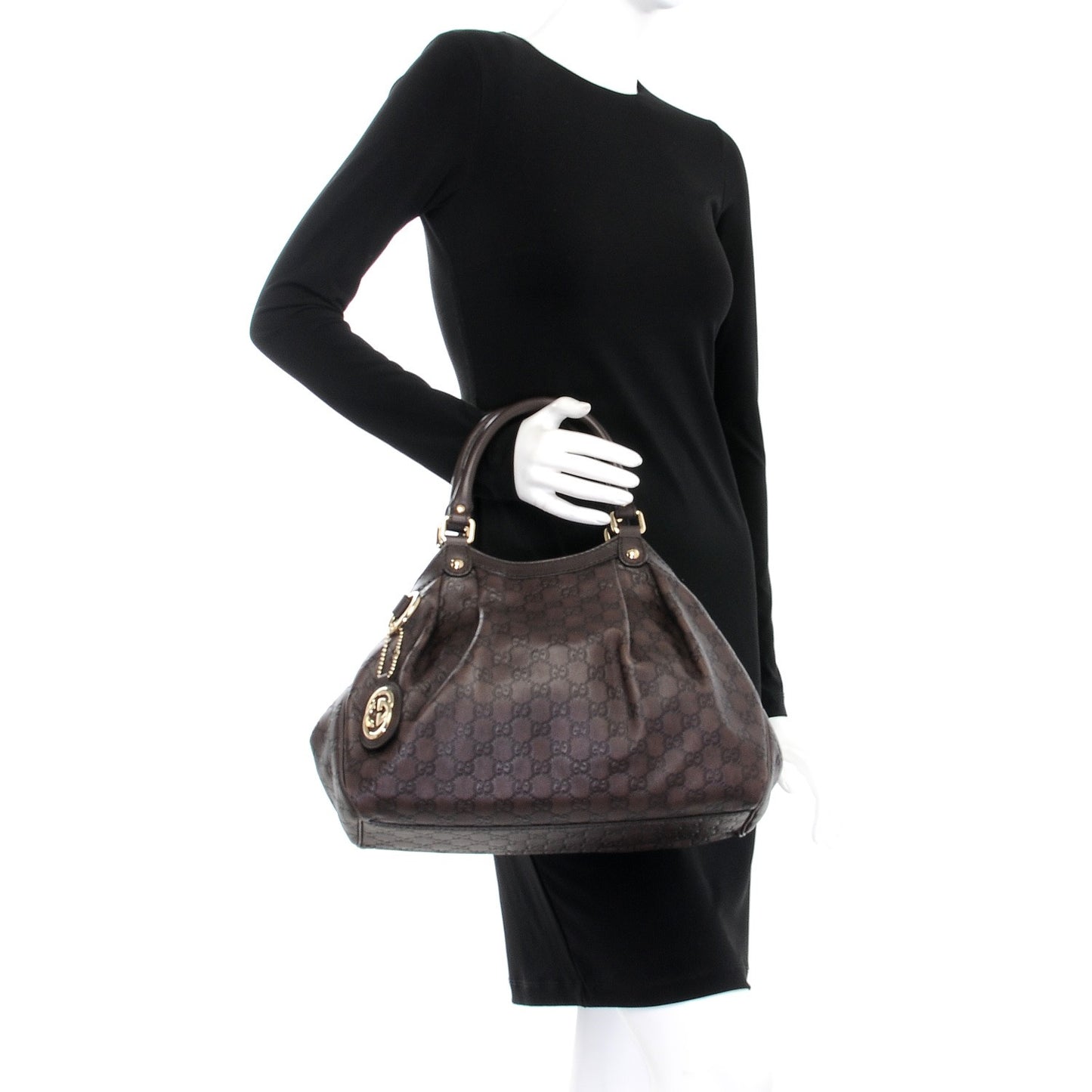 Guccissima Medium Sukey Tote Chocolate