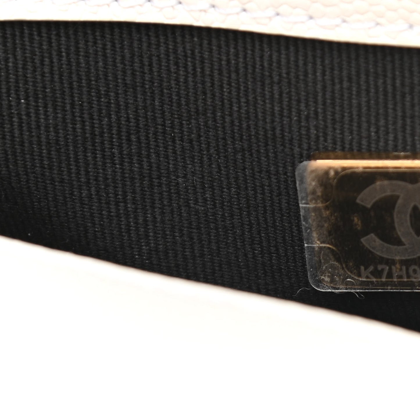 Caviar Quilted Mini Twist Your Buttons Flap White