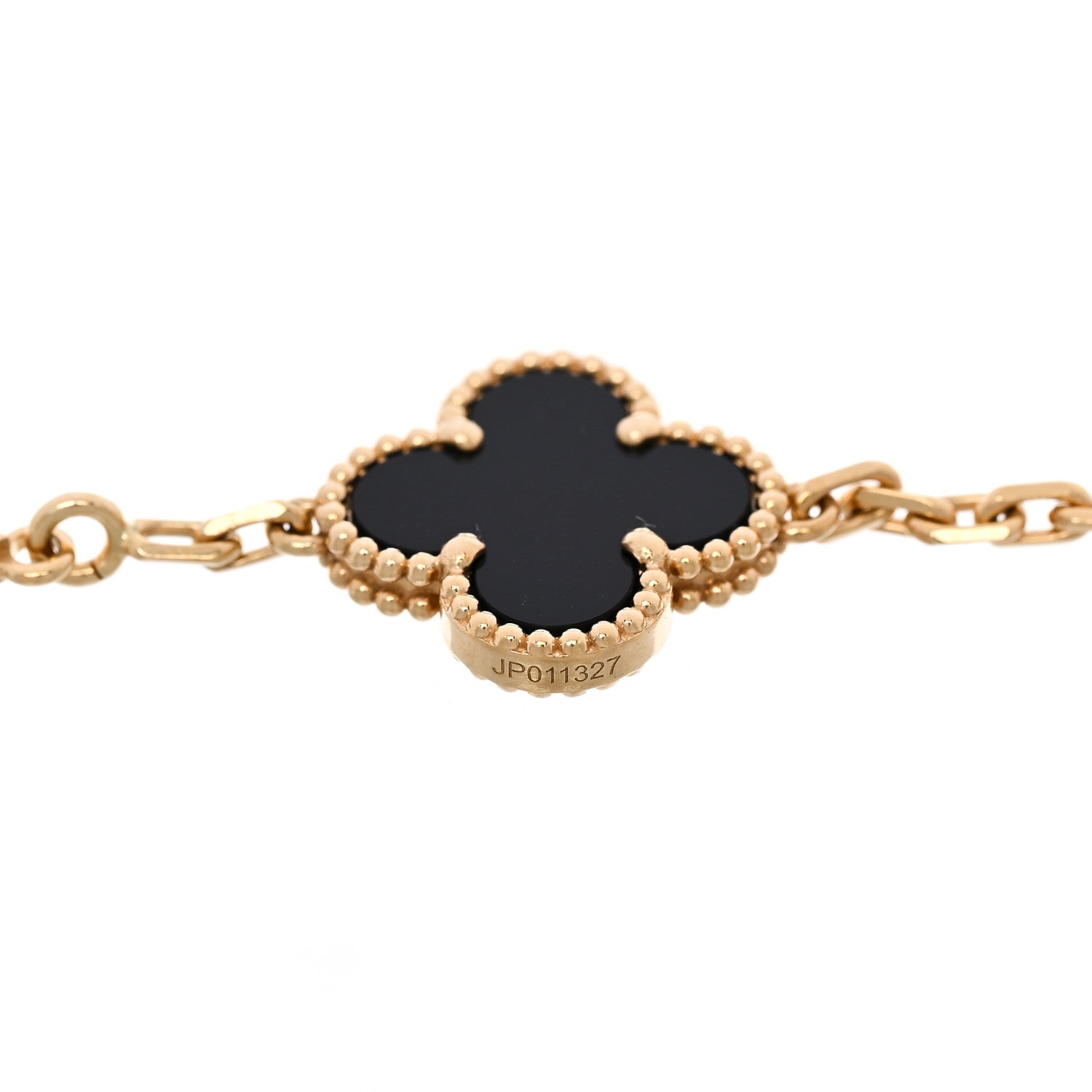 Van Cleef & Arpels 18K Yellow Gold Black Onyx 5 Motifs Vintage Alhambra Bracelet 3 of 5