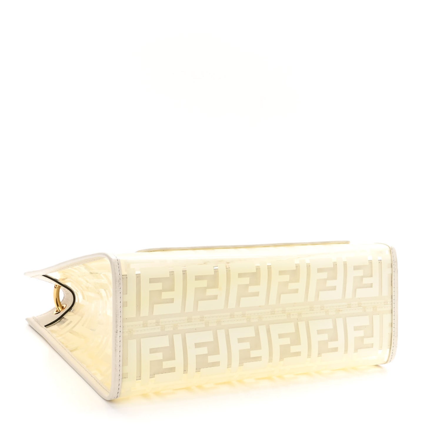 TPU FF Vitello Century Plexiglass Small Runaway Shopper Tote White