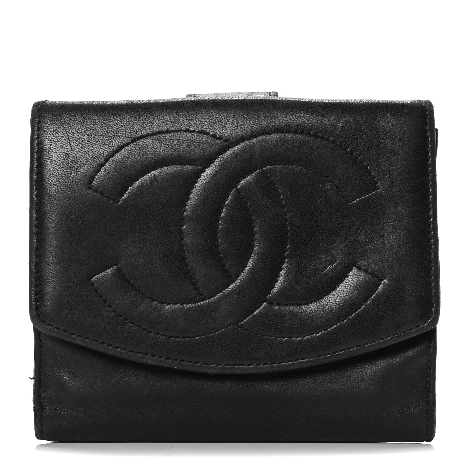 Chanel Lambskin Timeless CC Compact French Wallet Black 1 of 5