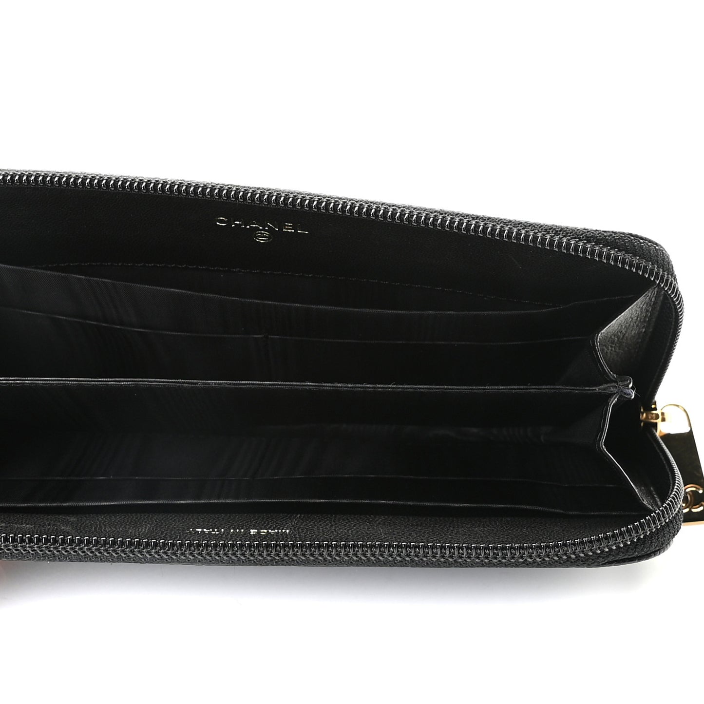 Caviar Large Timeless CC Zip Around Wallet Black