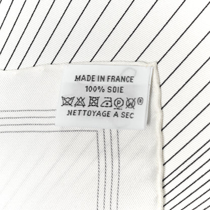 Hermes Silk Hiver H En Fil Scarf 140 White Anthracite 2 of 5