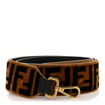Fendi Velvet Tapestry FF Strap You Tobacco 1 of 5