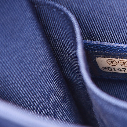 Chanel Caviar Quilted North South Boy Flap Blue 6 of 11