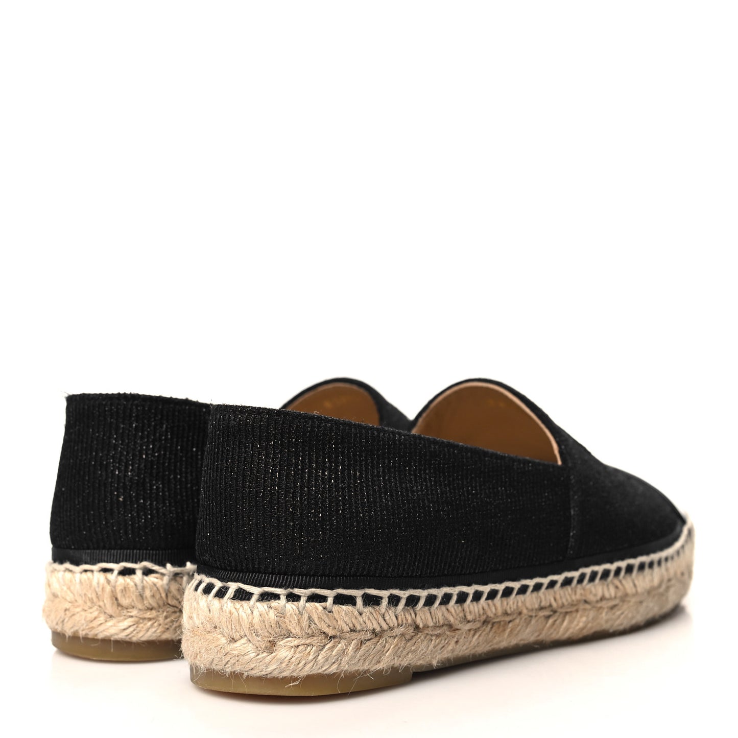 Fabric Patent Calfskin CC Espadrilles 38 Black
