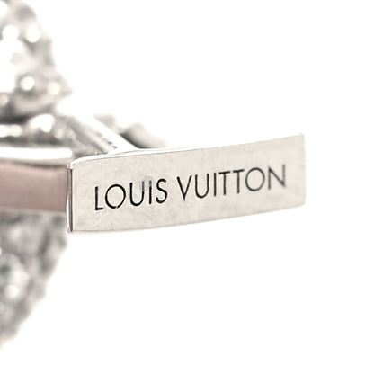Louis Vuitton Metal Crystal LV Iconic Hoop Earrings Palladium 4 of 6
