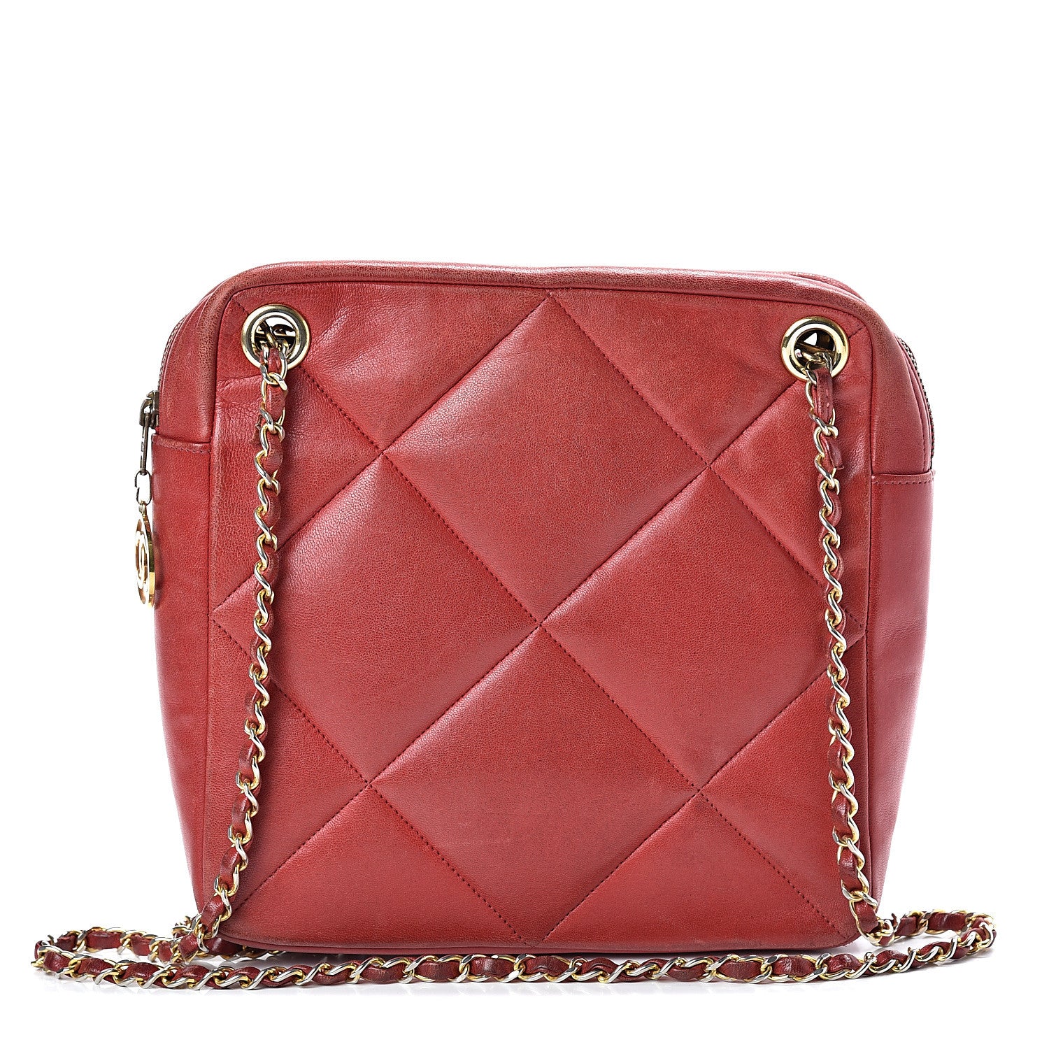 Chanel Lambskin Quilted Crossbody Red 1 of 24